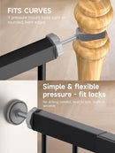 29.5-40.5" Baby Gate for Stairs, Dog Gate for Doorways, Walk Thru Auto Close Metal Baby Safety Gate for The House, Stairs and Doorways, Child Gate Pressure Mounted, Pet Gate for Dog Indoor - Black by TinyTreasures Baby Boutique