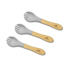 Avanchy Baby Fork Set, Bamboo and Silicone Spork Utensils, Toddler Baby Led Weaning Silverware Cutlery Flatware, Kids First Self Feeding by TinyTreasures Baby Boutique