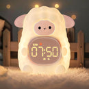 Sheep Alarm Clock with Night Light for Kids with Sleep Training and Sound Machine, Rechargeable Silicone Lamp OK to Wake Clock，Cute Animal Tabletop Lamp, Perfect Sleep Companion for Boys Girls, Pink by TinyTreasures Baby Boutique