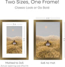 Homeforia 4x6 Picture Frame Bronze, High End Metal 4 x 6 Brass Frames with Mat 3 x 5 for Art, 4x6 Desk Frame Matted to 3x5 inch Photo, 4 by 6 Wall or Tabletop Frame, Tempered Glass, Wall Kit, Set of 1 by CozyNest Decor