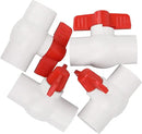 4Pcs 1" PVC Ball Valve Water Pipe Shut-off Valve Socket with Red T-Handle for Cold Water Supply lines, Irrigation Pipe fitting System(Socket x Socket), Schedule 40 by GreenHaven Gardens
