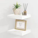 8 Inch Deep Floating Shelves White, Rustic Wood Floating Shelf for Home Decor, 8 x 8 Inch Square Wall Shelves, Wooden Storage & Display Shelves for Kitchen, Bathroom, Living Room, Set of 2 by CozyNest Decor