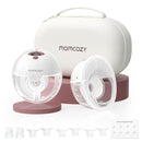 Momcozy Breast Pump Hands Free M5, Wearable Breast Pump of Baby Mouth Double-Sealed Flange with 3 Modes & 9 Levels, Electric Breast Pump Portable - 24mm, 2 Pack Cozy Red by TinyTreasures Baby Boutique