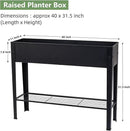 Raised Garden Bed, Elevated Planter Black Metal Plant Box with Legs Standing Garden Stand Drainage Holes Black (Black 40" L x 11" W x 31" H) by GreenHaven Gardens
