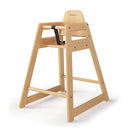 Foundations Neat Seat Wood Highchair for Restaurants, Easy to Clean, “No-tip” Feet, 3-point Safety Harness, Durable Hardwood, Small Footprint, Stackable (Natural) by TinyTreasures Baby Boutique