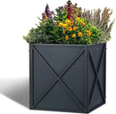 SUNNYPARK Large Metal Planter Box 17”x 17”x 18”, Square Modern Grey Metal Planter Box Heavy Duty with Drainage Holes for Outdoor Garden Patio by CozyNest Decor