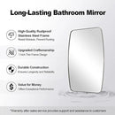 ANDY STAR Brushed Nickel Mirror, 28x36 Inch Stainless Steel Metal Frame Oblong Bathroom Mirror for Vanity, 1’’ Deep Wall Mounted Vertically/Horizontal by CozyNest Decor