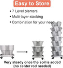 Vertical Planter 7 Tier Stackable Planters Garden Planters Strawberry Herb Flower and Vegetable Planter Indoor Outdoor Gardening Pots with Removable Wheels and Tools 2-Pack by CozyNest Decor