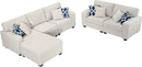 L Lengend Vansen Modular Sectional Sofa U Shaped Couch with Ottoman Modern Reversible Corner Sectional Couch for Living Room (Cream, 2+3 with Ottoman) by CozyNest Decor