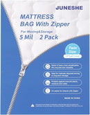 2 Pack Twin Mattress Bags for Moving and Storage-5 Mil Zipper Plastic Waterproof Mattress Storage Bags by TinyTreasures Baby Boutique