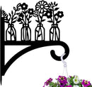 peacoblue Iron Plant Hangers Hooks for Outdoor Indoor Hanging Plants Flower Fern Pots Lantern Bird Feeder,12"x15" Weather Resistant Metal Wall Holder for Porch Garden Farmhouse(Vase and Wildflower) by GreenHaven Gardens