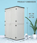HOMSPARK Storage Shed Weather Resistance, Multi-Purpose Outdoor Storage Cabinet for Backyards and Patios, Horizontal Storage Shed for Lawnmower, Patio Accessories (White, Tall - 53 cu.ft) by GreenHaven Gardens
