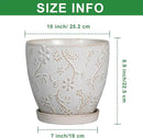 10 Inch Plant Pot Ceramic Planter Pot with Drainage Hole and Saucer Round Planter Large Flower Pot for Indoor Outdoor Plants Home Garden Decor White by CozyNest Decor