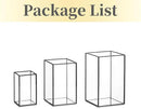 Glass Hurricane Candle Holder Large - Hewory 3pcs Black Rectangle Flower Holders Centerpiece for Table, Tall Floor Square Pillar Candle Lantern for Wedding, Anniversary, Party, Fireplace, Dining Room by CozyNest Decor