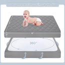 Yoofoss Waterproof Pack and Play Mattress Protector, Quilted Pack and Play Mattress Pad Cover Soft and Breathable, Playpen/Playard Mattress Sheet for Standard Pack n Play Size 39''x27'' - Dark Grey by TinyTreasures Baby Boutique