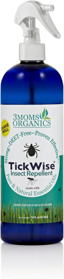 3 Moms Organics TickWise | 16oz Extra Strength, DEET- Free, Tick and Insect Repellent | Plant Based Essential Oils and All Natural Ingredients | Safe for Kids, Adults, Dogs and Horses by TinyTreasures Baby Boutique