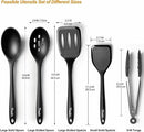 Silicone Cooking Utensils Set, Heat Resistant and large Non Stick Spatulas & Spoons for Kitchen, Ideal BPA Free Kitchen Turners for Frying, Mixing,Serving,Draining,Turning by CozyNest Decor