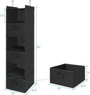 MAX Houser 6 Tier Shelf Hanging Closet Organizer, Closet Hanging Shelf with 2 Sturdy Hooks for Storage, Foldable (Black-D3) by CozyNest Decor
