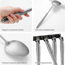 304 Stainless Steel Cooking Utensils,6 Pcs Kitchen Cooking Utensils Set with Spatula, Solid Spoon, Ladle, Skimmer, Spaghetti Spoon,Dishwasher Safe by CozyNest Decor