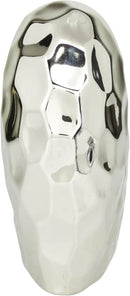 Deco 79 Porcelain Ceramic Heart Decorative Sculpture Dimensional Angled Origami Inspired Home Decor Statue, Accent Figurine 8" x 3" x 8", Silver by CozyNest Decor