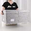 PRANDOM Jumbo Collapsible Storage Boxes with Lids Fabric Decorative Storage Bins Cubes Organizer Baskets with Cover Handles Divider for Bedroom Closet Living Room 23.2x15.7x11.6 Inch 3 Pack by TinyTreasures Baby Boutique