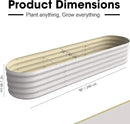 8x2ft Oval Galvanized Raised Garden Bed Kits 16" Tall Outdoor Large Metal Modular Planter Box 9-in-1 Raised Beds for Gardening,Vegetables,Fruits,Flowers & Herbs (White) by GreenHaven Gardens