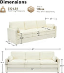 Tbfit Modern Couch Sofa, 89" Cloud Couch w/Pillows, Pocketed Spring Seat, Comfy 3-Seater Plush Foam Cushions, Chenille Fabric Removable Covers, Soft Upholstered Living Room Furniture Apartment, Beige by CozyNest Decor