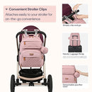 BabbleRoo Diaper Bag Backpack, Travel Backpack with Changing Pad, Pacifier Case & Stroller Straps, Multifunction, Waterproof, Unisex – Pink by TinyTreasures Baby Boutique