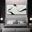 Framed Minimalist Wall Art 24"x48" Black and White Abstract Print Poster Line Canvas Modern Artwork for Living Room Bedroom Office Decor by CozyNest Decor