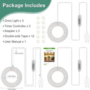 LORDEM Grow Light for Indoor Plants, 48 LEDs Ceiling Full Spectrum Plant Light, 5V Corded Growing Lamp with 4/8/12H Auto Switch, 4 Dimmable Brightness Levels, Single-Head, 3 Pack by GreenHaven Gardens