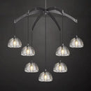 Modern Crystal Chandeliers, Black Round Chandelier for Dining Room, Large Arc Chandelies for Living Room, 7-Light Dining Room Light Fixture 34" Pendant Light Chandelier for Staircase Bedroom by CozyNest Decor
