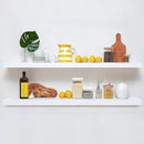Homeforia Floating White Shelf 60 inches, High End Solid Real Wood 60inch Long Floating Shelves for Wall Mounted, White Wooden 60in Floating Shelves, Heavy Duty Bracket, 60 X 6.5 X 1.75 inch, Set of 2 by CozyNest Decor