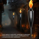 Deco Home Pack of 4 Metal Garden Torches - Citronella for Outdoor Ambiance - Decorative and Functional Citronella Torches for Patio, Lawn, and Backyard - Black by GreenHaven Gardens