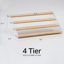 nianfeng Tiered Spice Rack, 4-Tier Spice Pantry Kitchen Cabinet Organizer, 16-Inch, Natural Wood Acrylic Stair Riser Stand, Countertop Seasoning Shelf by CozyNest Decor