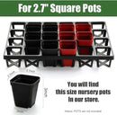 24 Cell Nursery Pots Trays (17"x11"x2") with Plastic Flat Seed Starter Trays, Durable Carrying Seedling Starter Tray, Reusable Planting Trays for Holding 2.7 inch Nursery Pots, 3 Sets Combo by GreenHaven Gardens