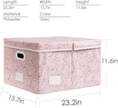 PRANDOM Jumbo Collapsible Storage Boxes with Lids Fabric Decorative Storage Bins Cubes Organizer Baskets with Cover Handles Divider for Bedroom Closet Living Room 23.2x15.7x11.6 Inch 3 Pack by TinyTreasures Baby Boutique