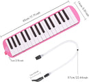 EastRock 32 Key Melodica Instrument Keyboard Soprano Piano Style with Mouthpiece Tube Sets and Carrying Bag for Kids Beginners Adults Gift Pink by TinyTreasures Baby Boutique