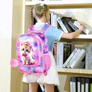 gxtvo Girls Rolling Backpack, Cute Cat Roller Wheels Kids Bookbag - Wheeled Elementary School Bag - 3PCS Cat by TinyTreasures Baby Boutique