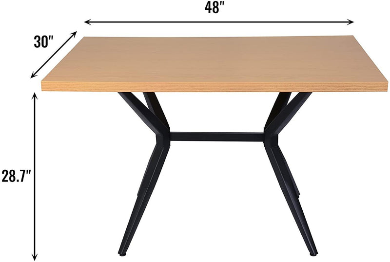 48" x 30" Dining Table Mid Century Modern Dining Table for 4 Person,w/Solid Metal Legs for Cafe Bar Balcony Home,