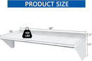 HARDURA Stainless Steel Shelf 18" x 60", 450lb Commercial Shelves Wall Mount Metal Shelving with Backsplash and Brackets for Kitchen, Restaurant, Laundry Room and Home by CozyNest Decor