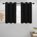 Easy-Going Blackout Curtains for Bedroom, Solid Thermal Insulated Grommet and Noise Reduction Window Drapes, Room Darkening Curtains for Living Room, 2 Panels (42x36 in, Black) by CozyNest Decor