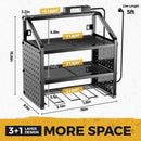 LBT Heavy Duty Metal Power Tool Organizer Wall Mount with 4 Outlet Charging Station & Drill Holder, 4 Layer Garage Storage Rack 120LB, Gift for Men Dad Husband (Workshop, Anniversary, Father's Day) by GreenHaven Gardens