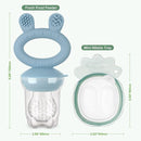 Haakaa Baby Fruit Food Feeder & Mini Freezer Nibble Tray Combo, Breastmilk Popsicle Molds for Baby Cooling Relief, BPA Free Silicone Feeder for Safe Infant Self Feeding, 4 Month+ (Sky Blue) by TinyTreasures Baby Boutique