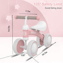 Baby Balance Bike Toys for 12-36 Months Kids Toy Boy and Girls Gifts Toddler Best First Birthday Gift Children Walker No Pedal Infant 4 Wheels Bicycle (Colorful, Pink-Light) by TinyTreasures Baby Boutique