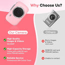 Digital Camera 4K 64MP - Vlogging Camera for Kids & Beginners | 18X Zoom Point and Shoot Camera Anti Shake, Compact with Flash, Gift for Boys Girls(Pink+Silver) by TinyTreasures Baby Boutique