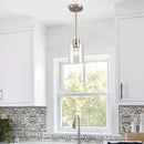 Brushed Nickel Pendant Lights,Modern Farmhouse Pendant Light,Light Fixture Kitchen Pendant Mini Hanging Light for Sink Island,Adjustable Height,Home Décor Lighting (Brushed Nickel 2 pack Stem Rod) by CozyNest Decor