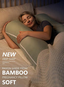 Meiz Pregnancy Pillow, U Shaped Pregnancy Pillows for Sleeping Cooling, 55 Inch Maternity Pillow for Pregnant Women, Body Pillows for Adults, Rayon Cover from Bamboo, Sage Green by TinyTreasures Baby Boutique
