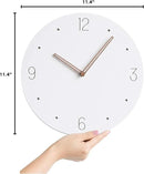 Stephanie Imports Modern Minimalist Wood on White Silent Wall Clock by CozyNest Decor