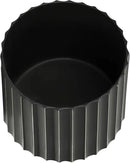Sagebrook Home 8" Ceramic Planter - Black Planter Elevated on Wooden Stand with Fluted Design - for Indoor or Outdoor Plants, Great Gift Idea for Plant Lovers by GreenHaven Gardens