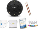 The Balmy Drum - 8 Note 6 Inch Steel Tongue Drum, Steel Drum Instrument, Drums For Children and Adults, Balmy Drum Set for Kids with Music Book, Handpan, Mallet and Carry Bag (Black) by TinyTreasures Baby Boutique